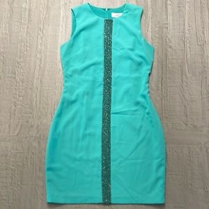 Belle BADGLEY MISCHKA Mint Green beaded cocktail Dress
